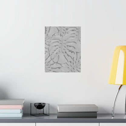 Soft Grey Monstera Botanical Print – Unframed Wall Art