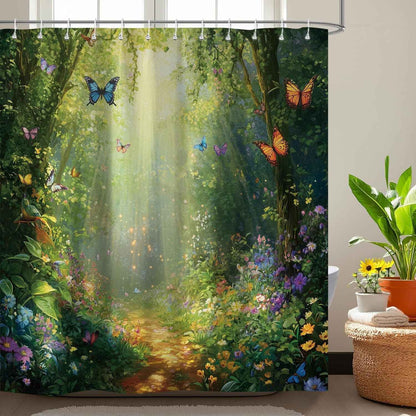 Shower Curtain Digital Printing Bathroom Waterproof Mildew-proof Partition Curtain