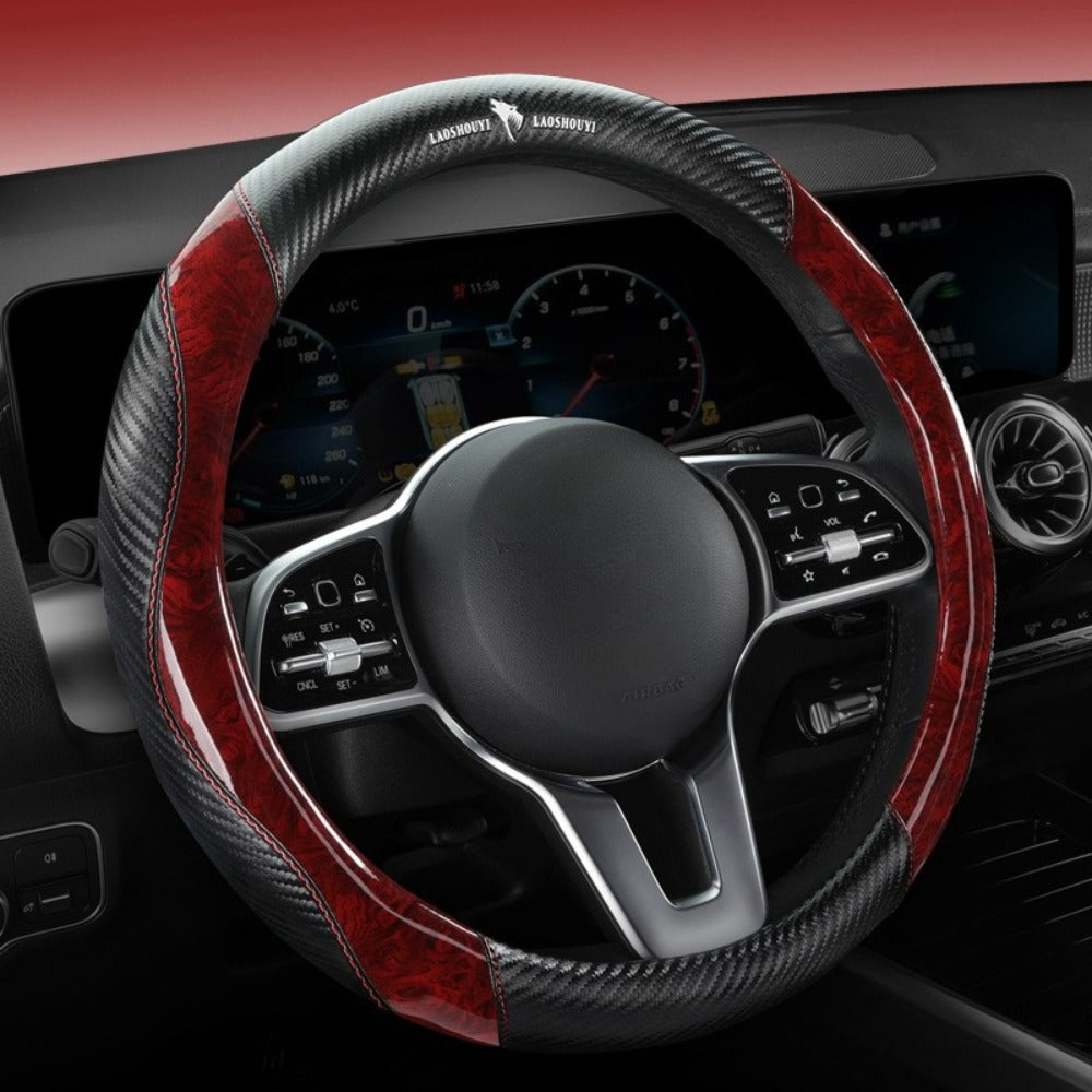 Steering Wheel Cover Universal Fit Carbon Fiber