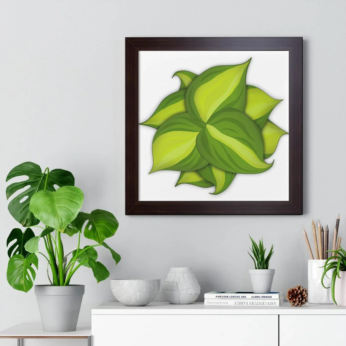 Philodendron Brasil Framed Print – Botanical Wall Art