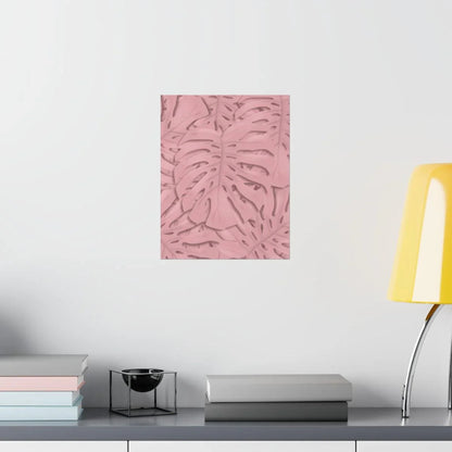 Soft Pink Monstera Botanical Print – Unframed Wall Art