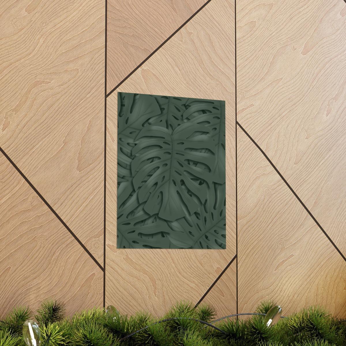 Deep Green Monstera Botanical Print – Unframed Wall Art