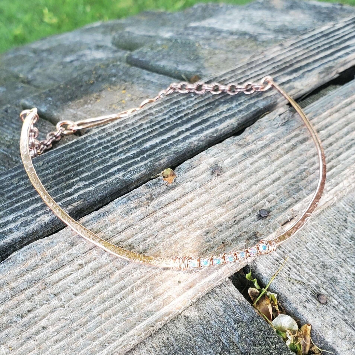 Handmade 7th Anniversary Copper Crystal Choker