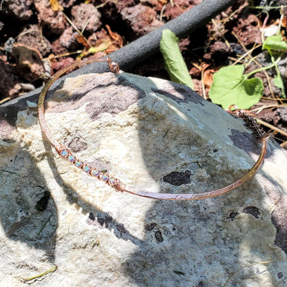 Handmade 7th Anniversary Copper Crystal Choker