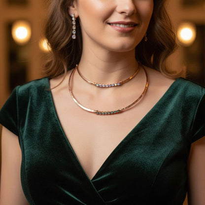 Handmade 7th Anniversary Copper Crystal Choker