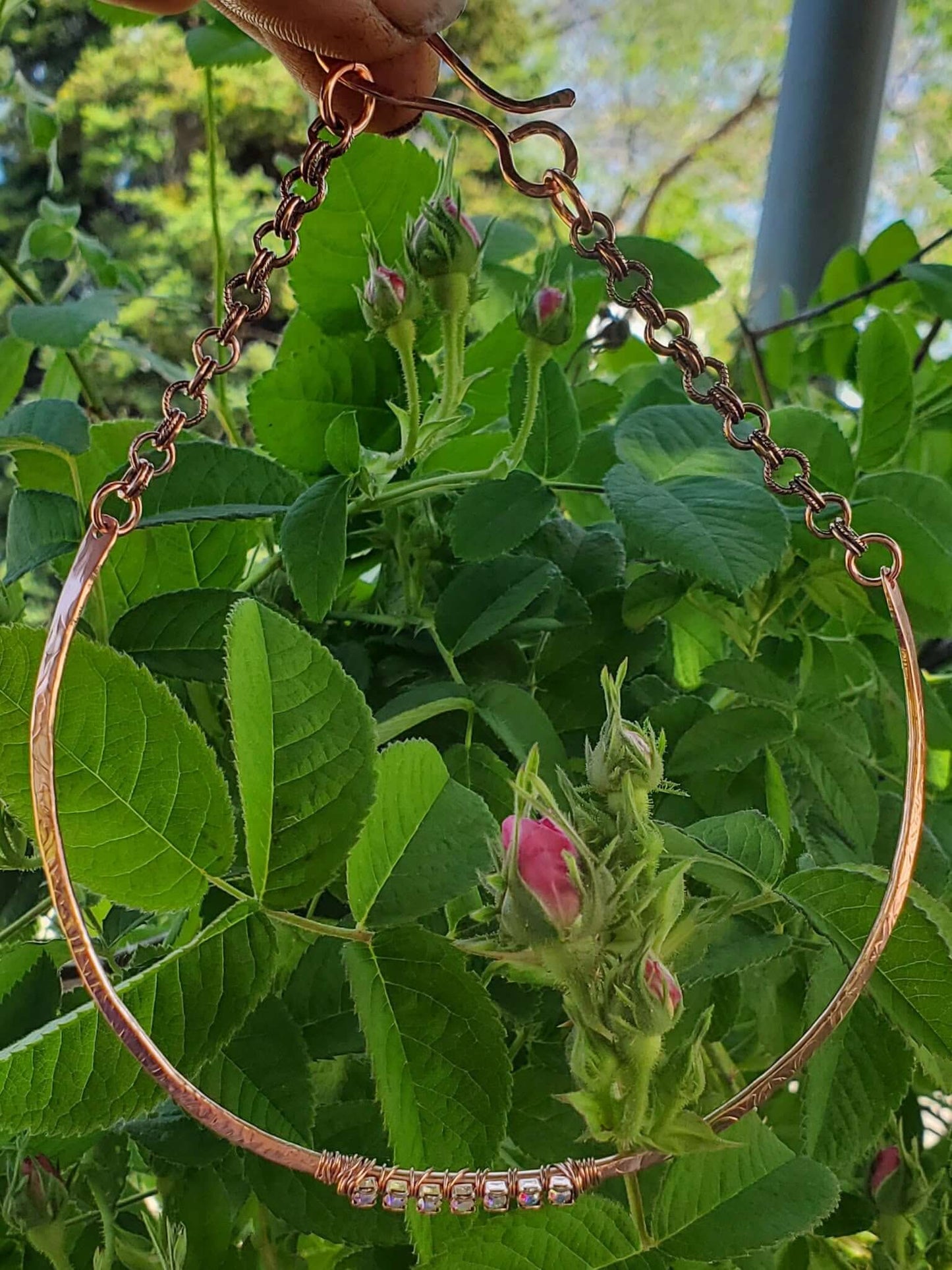 Handmade 7th Anniversary Copper Crystal Choker