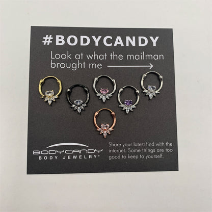 18G 3/8 Clear Gem Gold Tone Anodized Spray Cartilage Clicker
