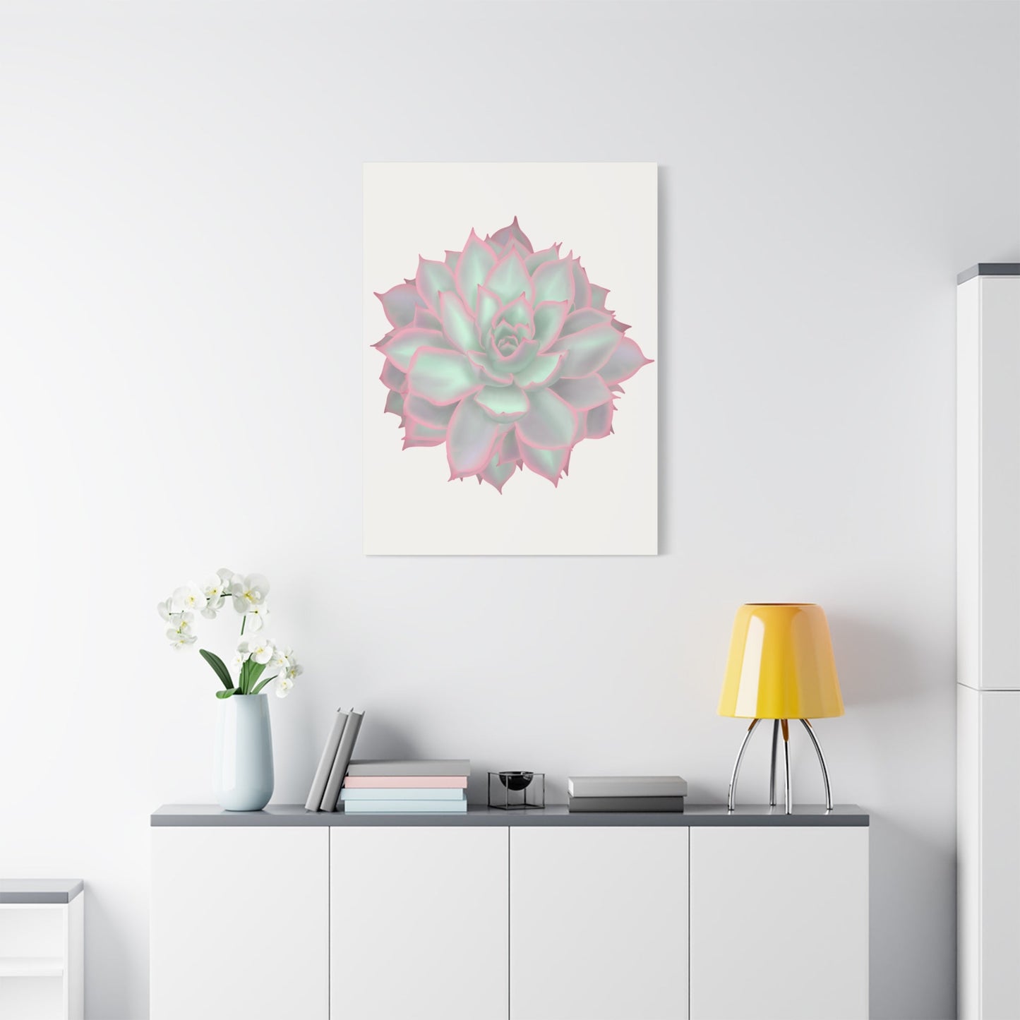 Echeveria Violet Queen Succulent Canvas Print – Botanical Wall Art