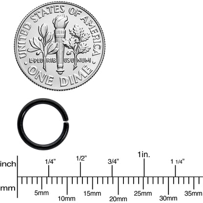 16G 5/16 Black Anodized Seamless Cartilage Ring Set of 12