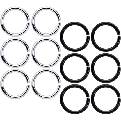 16G 5/16 Steel Black Anodized Seamless Cartilage Ring Set of 12