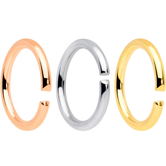 16G 5/16 Steel Mixed Gold Tone Seamless Cartilage Ring Set of 12