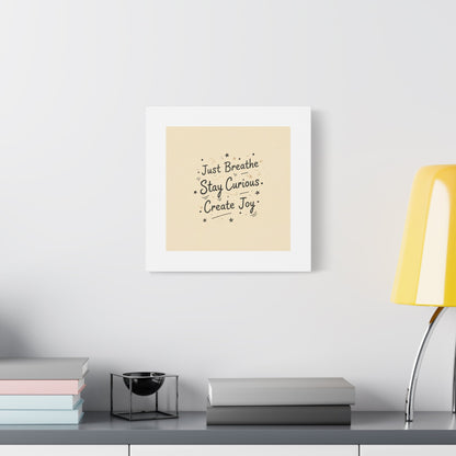 Just Breathe Stay Curious Create Joy Canvas | Messy Handwritten Typography, Doodle Text Art