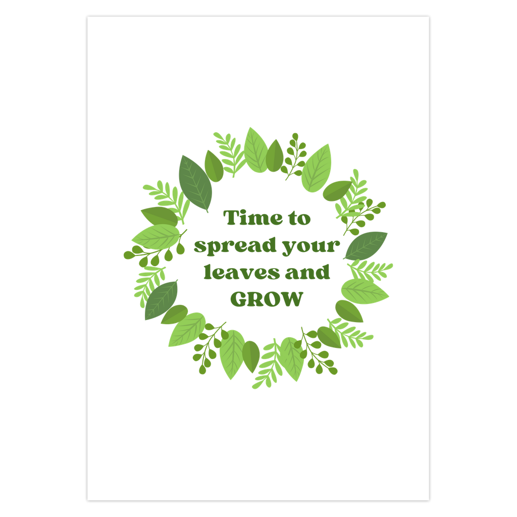 Botanical Leaf Graduation Card – Blank Inside With Envelope