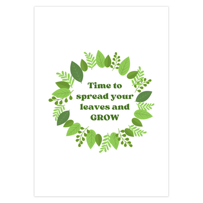 Botanical Leaf Graduation Card – Blank Inside With Envelope