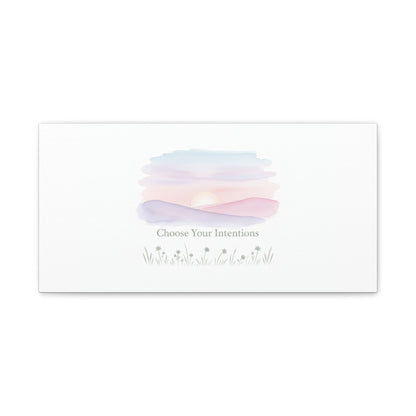 Choose Your Intentions Canvas, soft wellness poster, pastel gradient mindfulness art