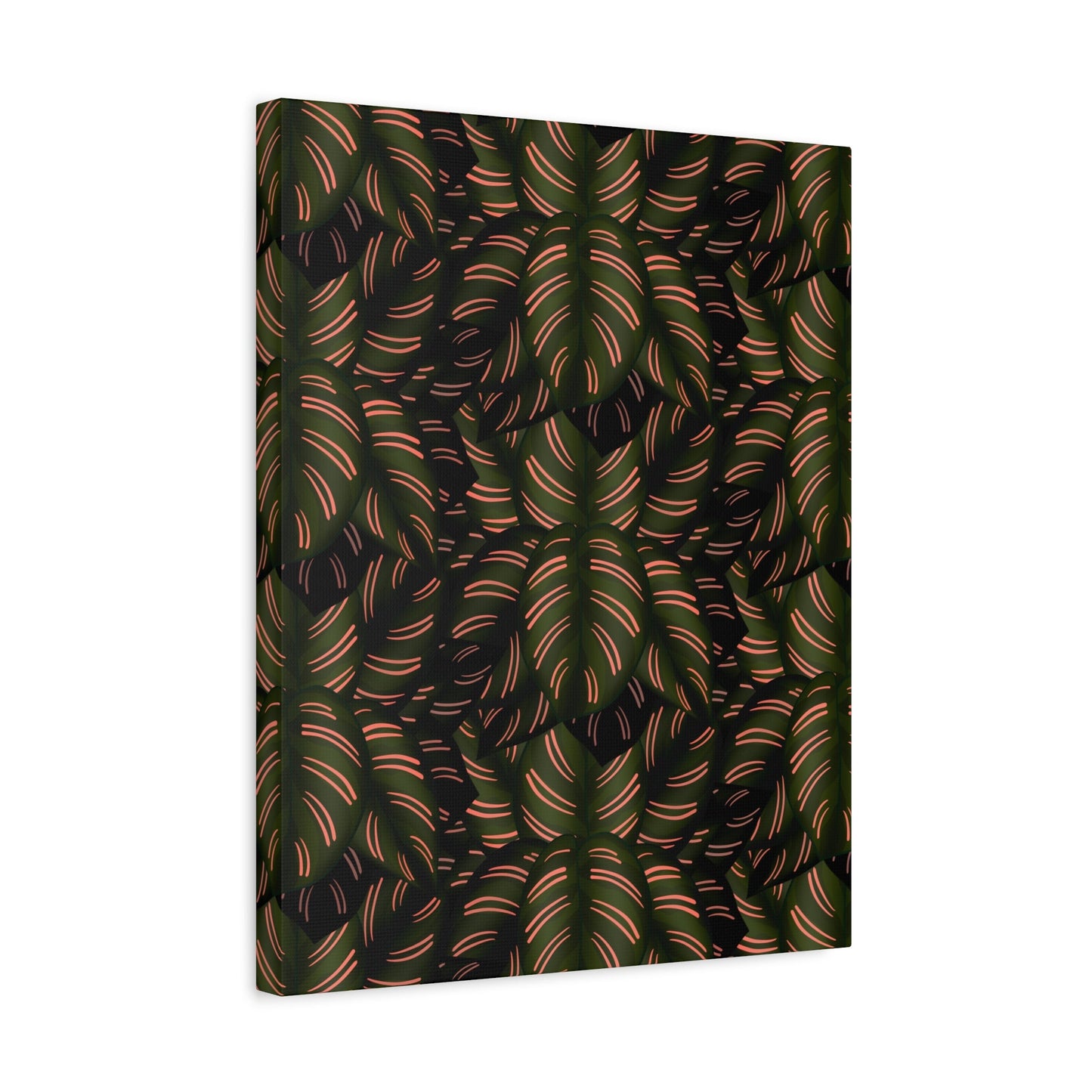 Calathea Pinstripe Pattern Canvas Print – Botanical Wall Art