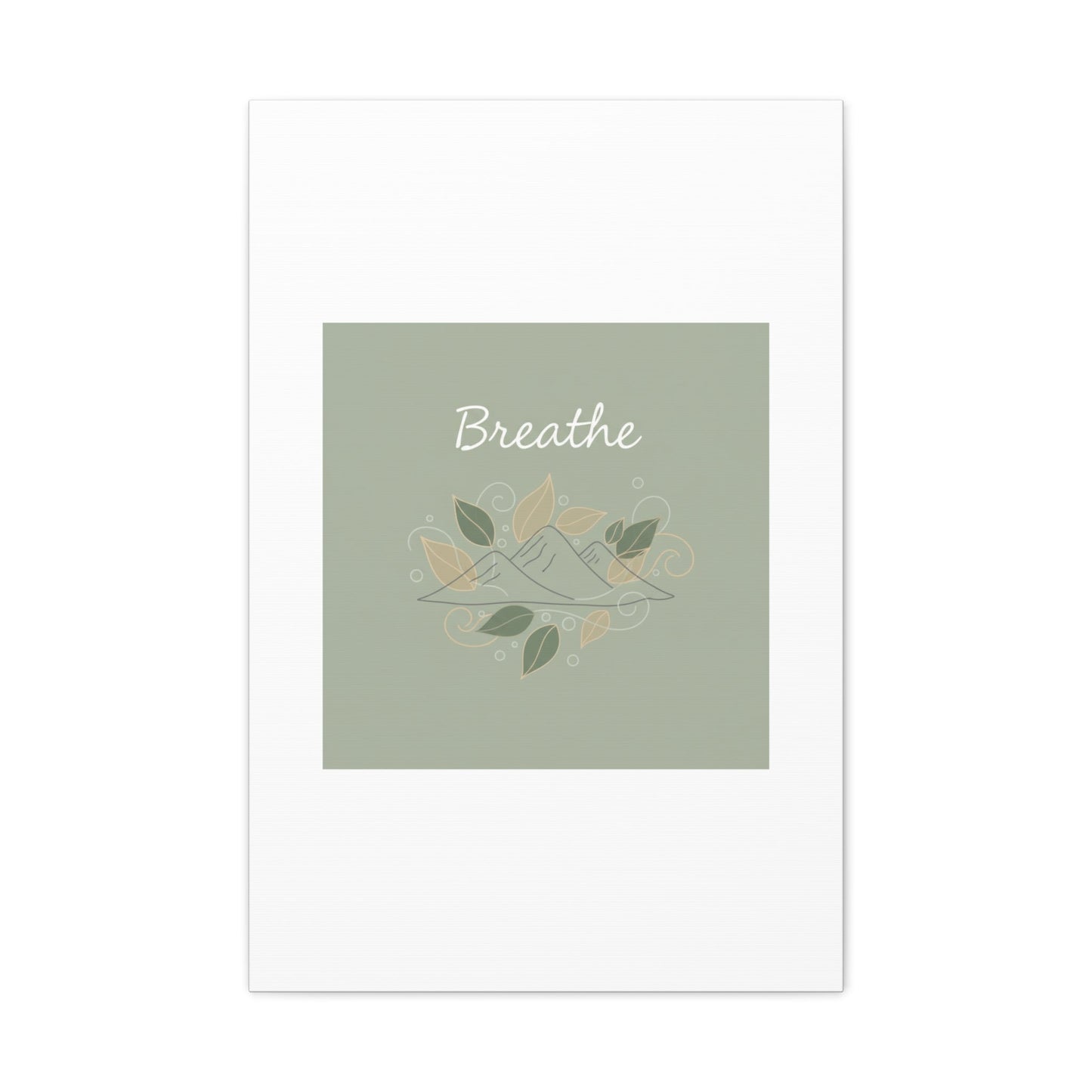 Breathe Mountain Line Canvas | Nature Symbols, Minimal Forest Wall Art