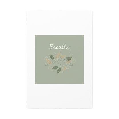 Breathe Mountain Line Canvas | Nature Symbols, Minimal Forest Wall Art