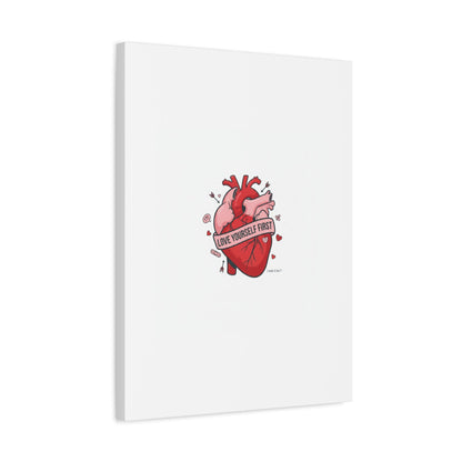 Love Yourself First Canvas, Hearts-with-a-Twist, Anti-Valentine Art