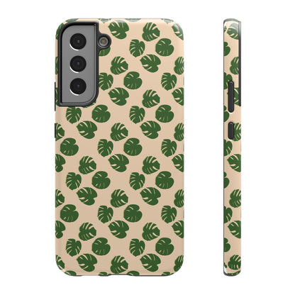 Monstera Pattern Phone Case – Dual Layer Protective Cover