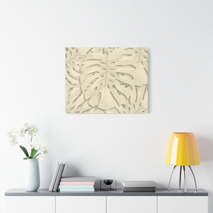 Beige Monstera Canvas Print – Botanical Wall Art