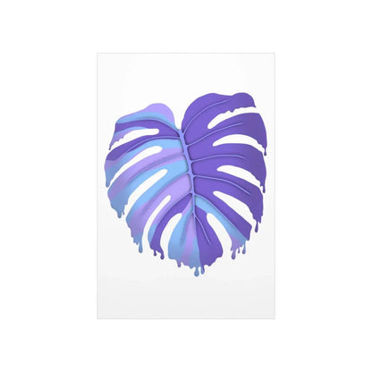 Purple Melting Monstera Botanical Print – Unframed Wall Art