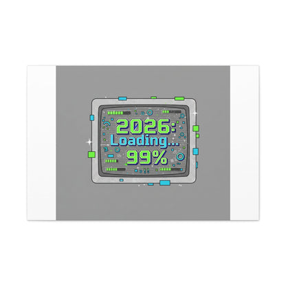 2026 Loading 99% Canvas | NYE countdown, retro system interface