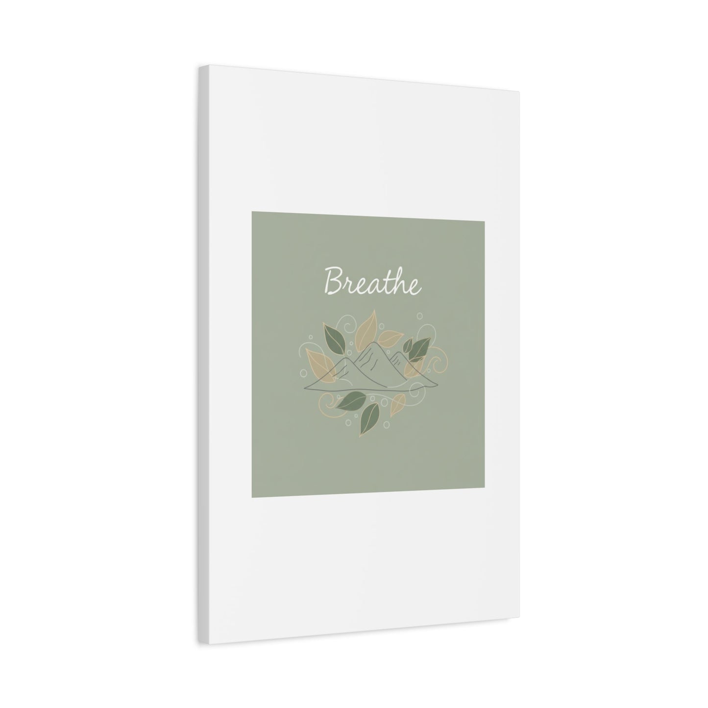 Breathe Mountain Line Canvas | Nature Symbols, Minimal Forest Wall Art