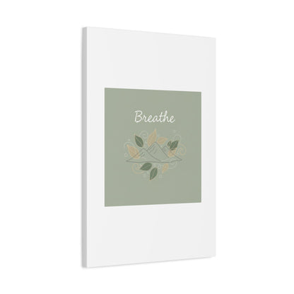 Breathe Mountain Line Canvas | Nature Symbols, Minimal Forest Wall Art