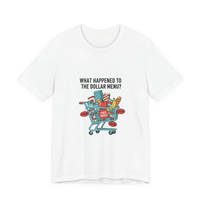 What Happened to the Dollar Menu Tee | grocery prices shirt, budget humor