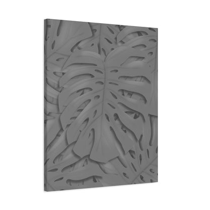 Grey Monstera Canvas Print – Botanical Wall Art