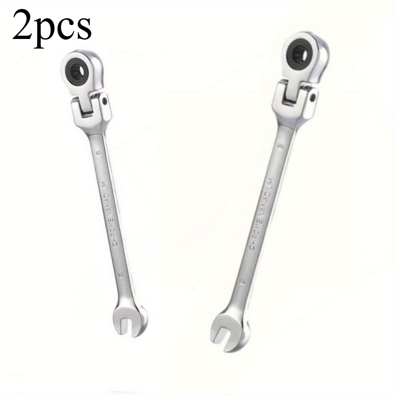 2/10pcs Heavy-duty Industrial 72-tooth Socket Wrenches, Fixed Head and Ratchet Mechanical Tools, 2-in-1 Open and Box Wrenches, Cr-V Structure, Auto Repair, DIY, Professional Tool Kit (compatible with 6&8mm)