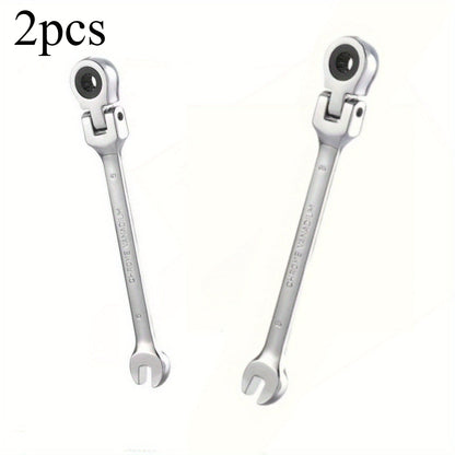 2/10pcs Heavy-duty Industrial 72-tooth Socket Wrenches, Fixed Head and Ratchet Mechanical Tools, 2-in-1 Open and Box Wrenches, Cr-V Structure, Auto Repair, DIY, Professional Tool Kit (compatible with 6&8mm)