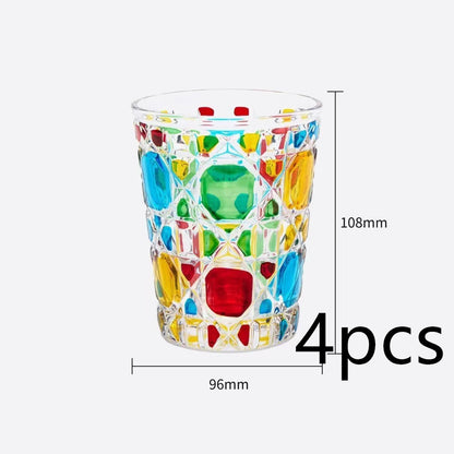 Creative Light Luxury Color Checkered Whisky Cup