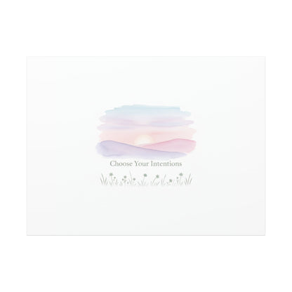 Choose Your Intentions Canvas, soft wellness poster, pastel gradient mindfulness art
