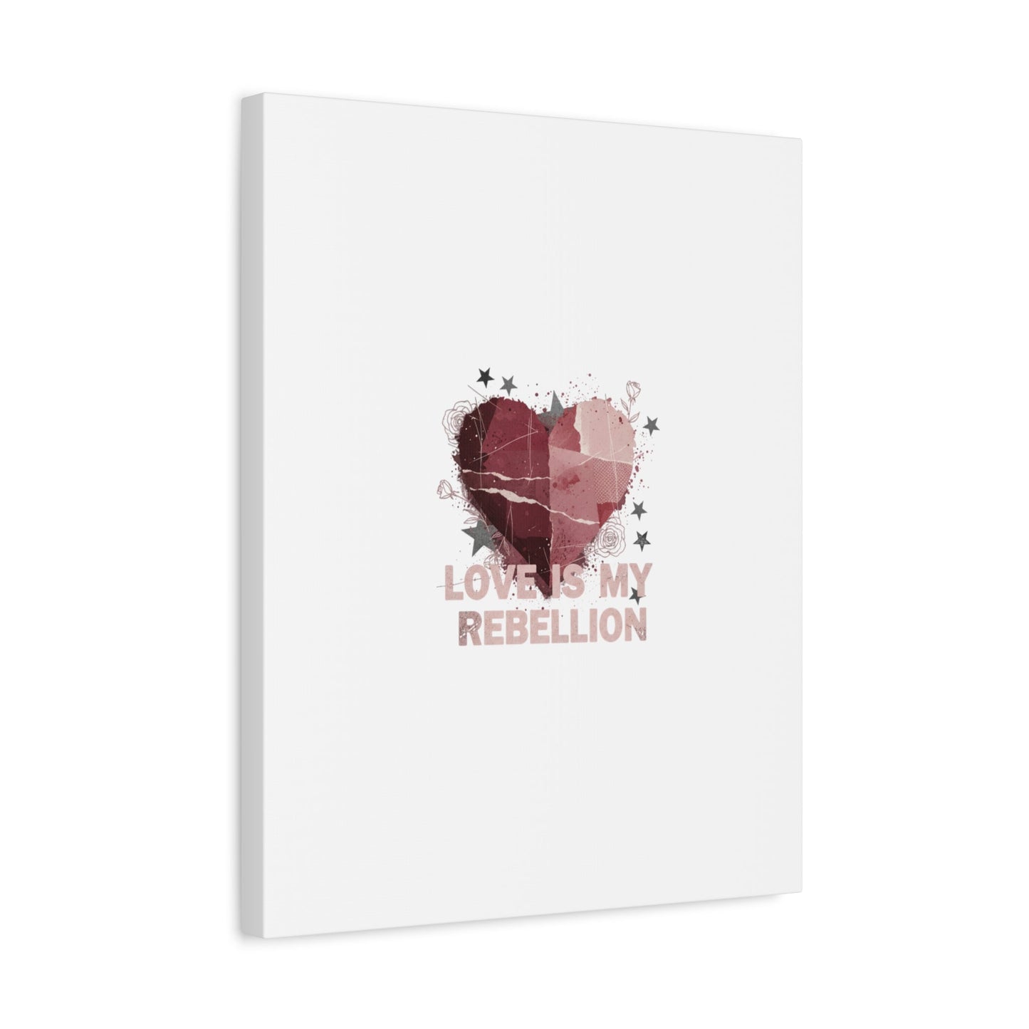 Love Is My Rebellion Canvas | Soft Grunge Hearts, Distressed Valentine Collage
