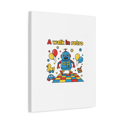 Retro Toy Robot Canvas | Throwback Kid, Primary Color Nostalgia