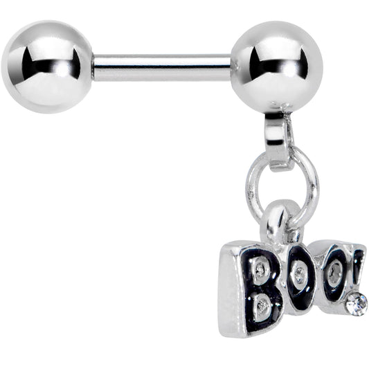 16G 1/4 Clear Gem Boo Halloween Dangle Cartilage Tragus Earring