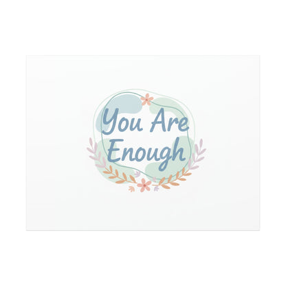 You Are Enough Canvas, Mental Health Art | Supportive Affirmation Wall Decor