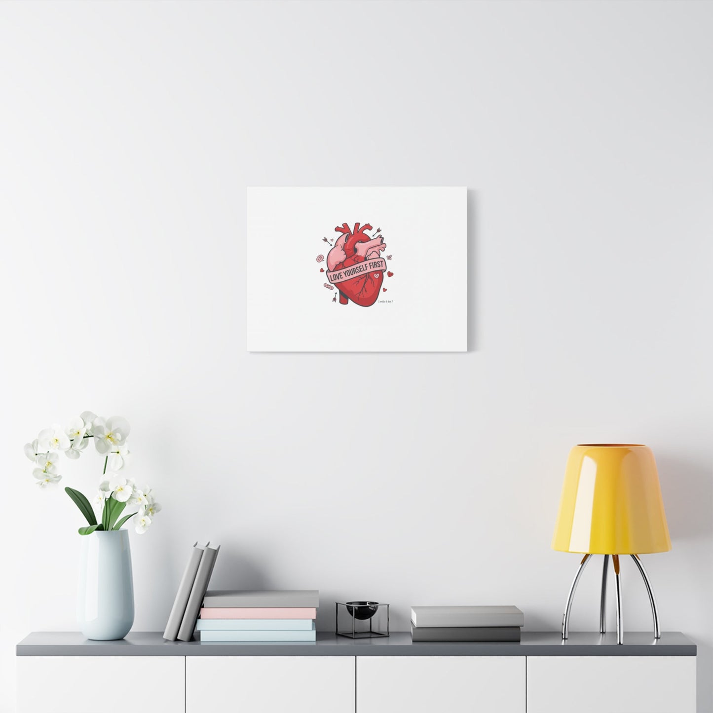 Love Yourself First Canvas, Hearts-with-a-Twist, Anti-Valentine Art