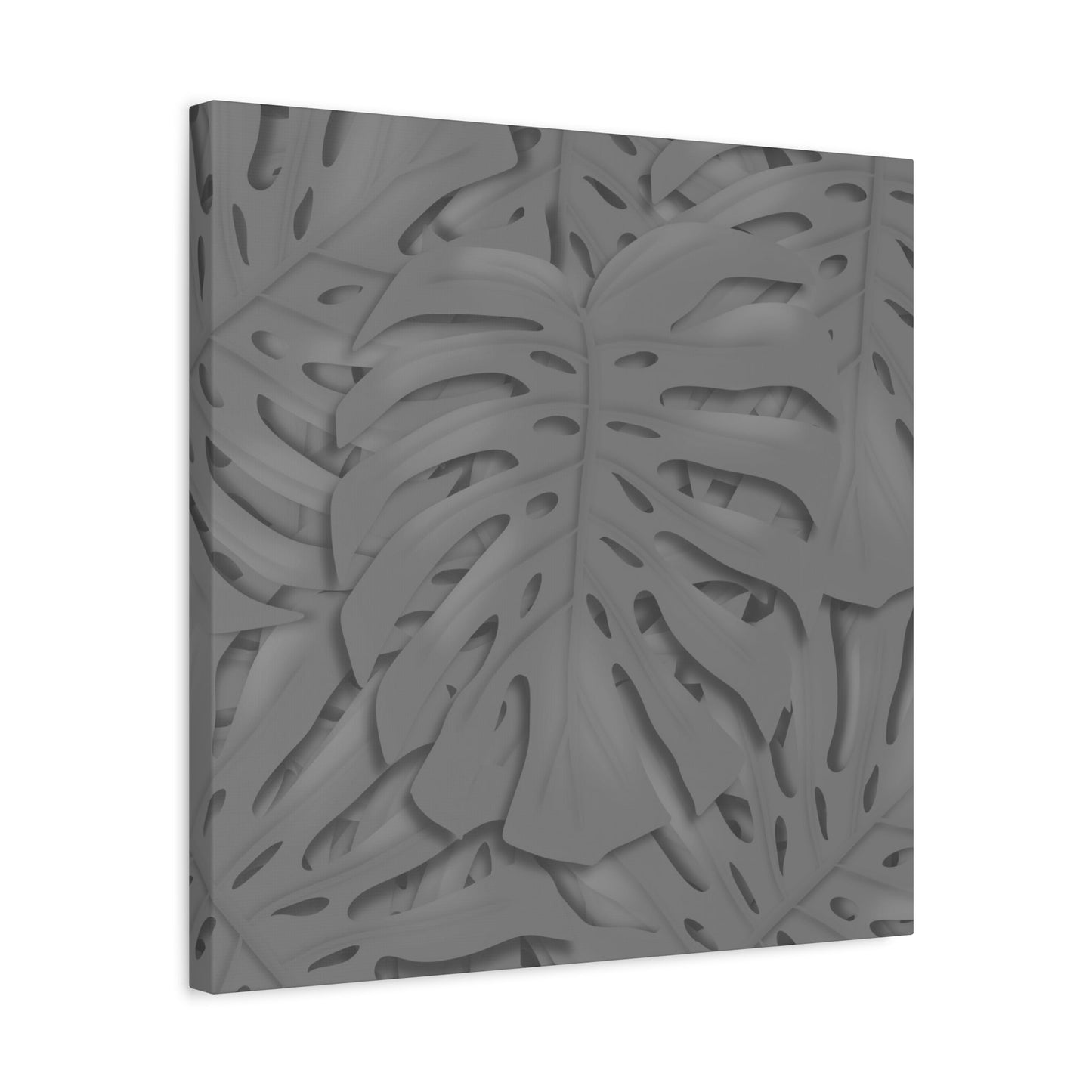 Grey Monstera Canvas Print – Botanical Wall Art