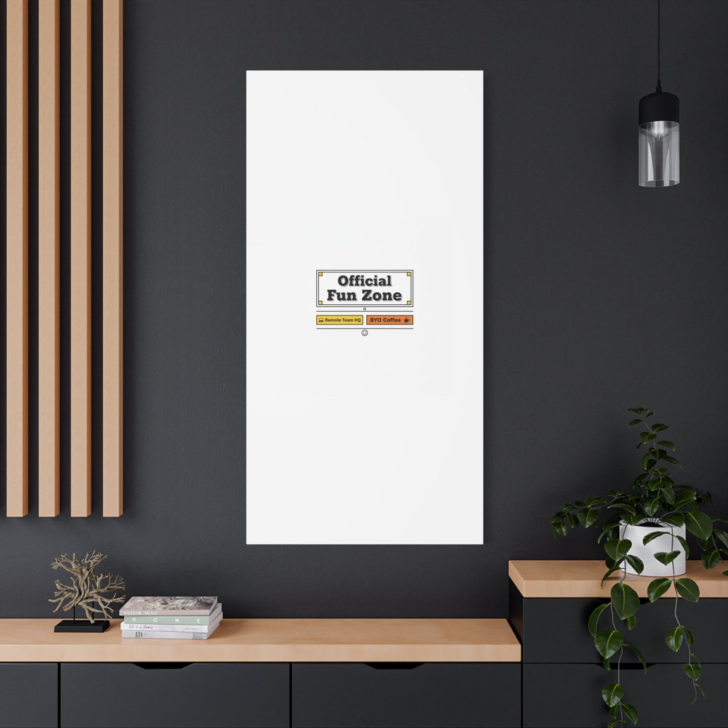 Official Fun Zone Canvas, Office Sign Parody, Workplace Humor, Notice Label