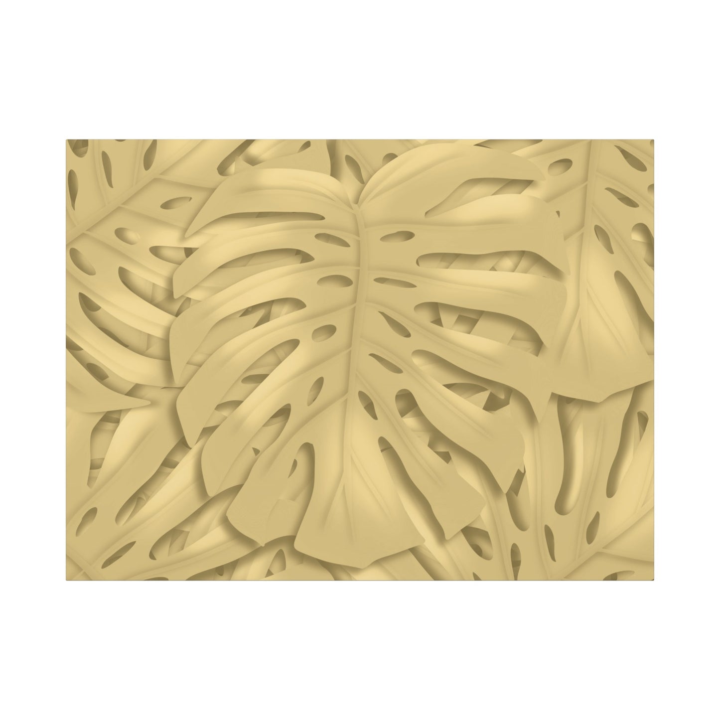 Golden Monstera Canvas Print – Botanical Wall Art