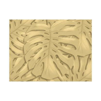 Golden Monstera Canvas Print – Botanical Wall Art