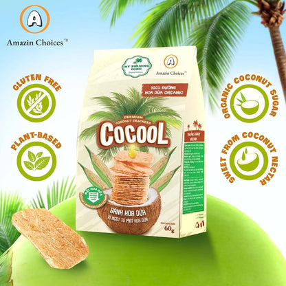Amazin Choices Premium Coconut Crackers, 2.11 oz. Pack of 4
