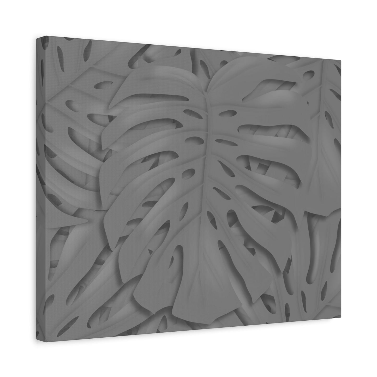 Grey Monstera Canvas Print – Botanical Wall Art