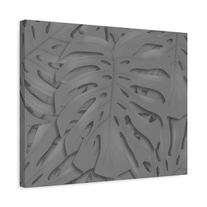 Grey Monstera Canvas Print – Botanical Wall Art