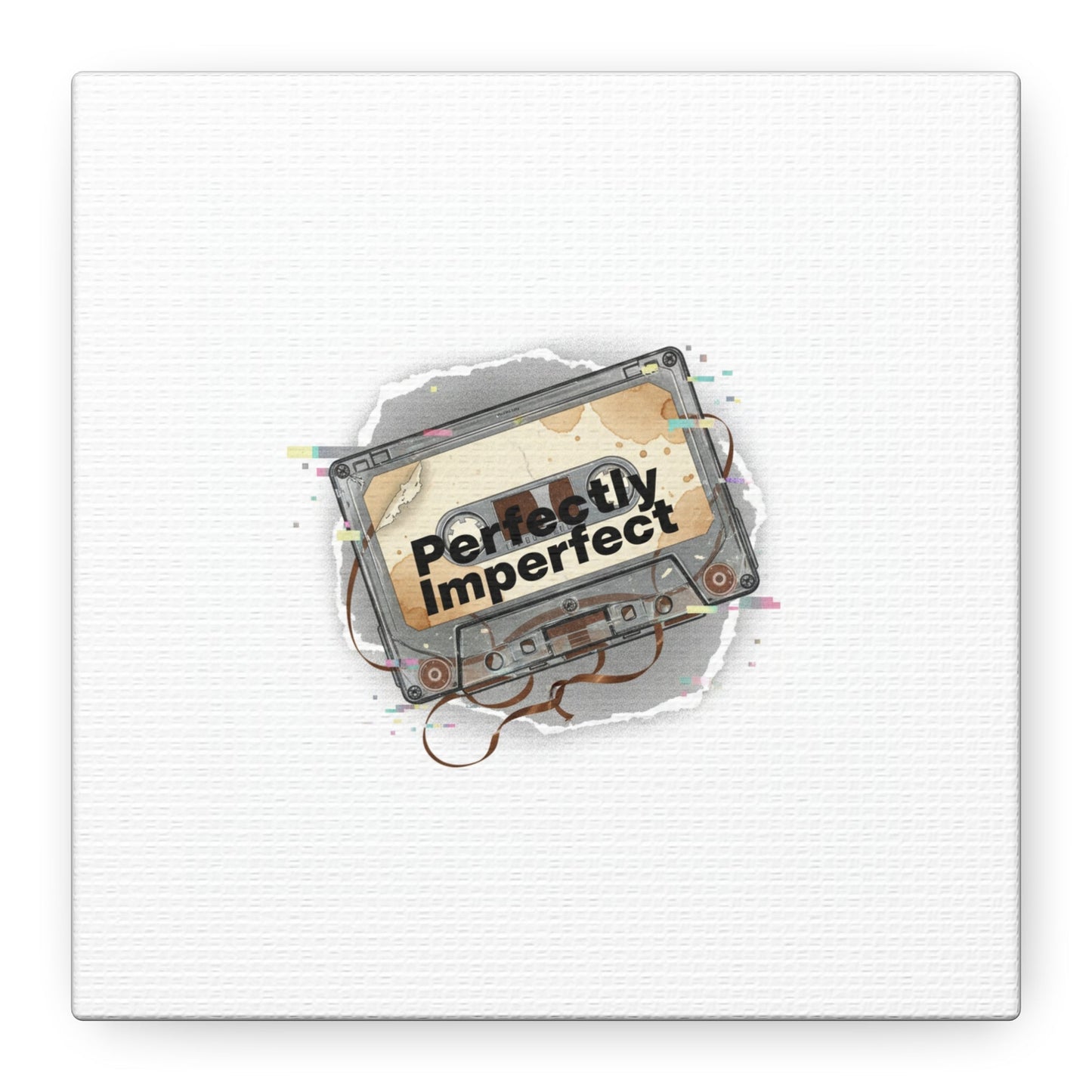 Perfectly Imperfect Cassette, Canvas Print | Analog Error, glitch art static