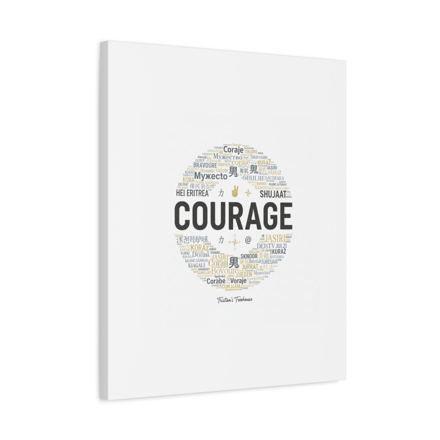 Courage Word Cloud Canvas | Fresh-Start Minimalism art print