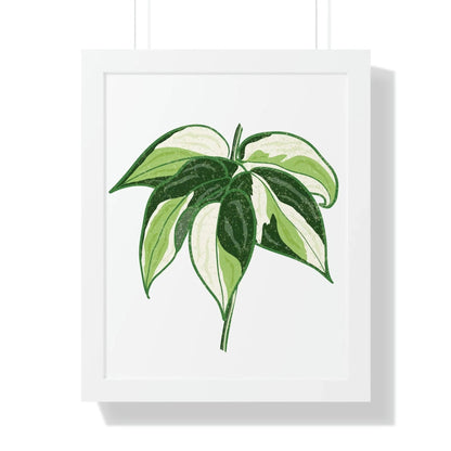 Philodendron Cream Splash Framed Print – Botanical Wall Art